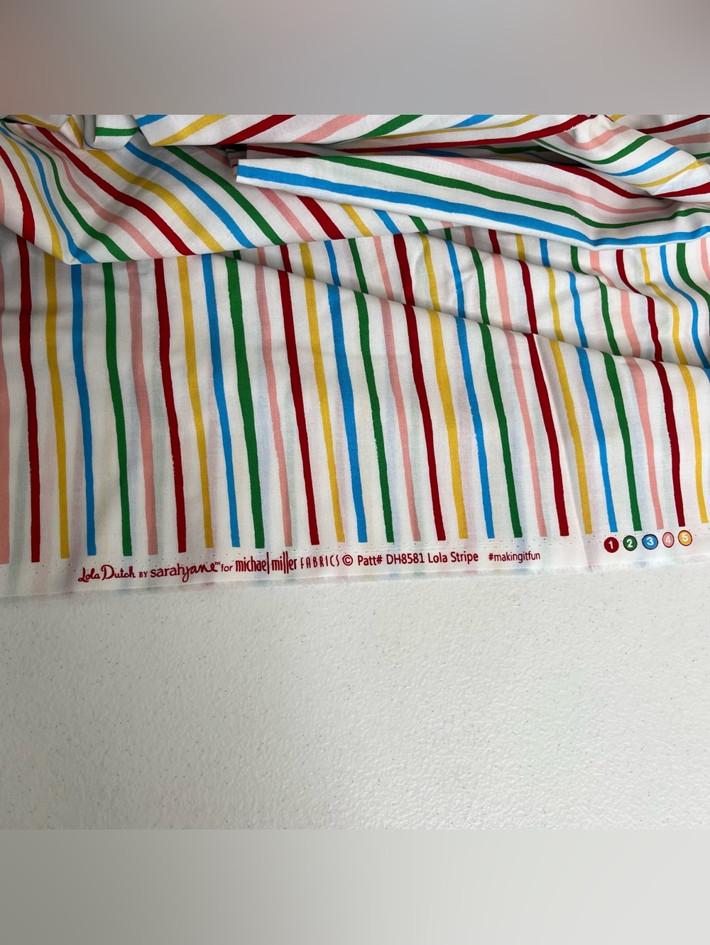 9.5 Yards Continuous Lola Dutch Sarah Jane Michael Miller Lola Stripe Fabric
